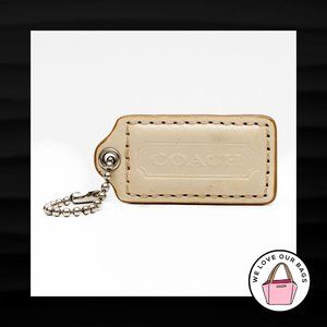 2" Medium COACH WHITE LEATHER KEY FOB BAG CHARM